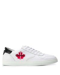 Baskets basses en cuir imprimées blanches DSQUARED2