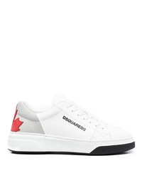 Baskets basses en cuir imprimées blanches DSQUARED2