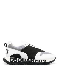 Baskets basses en cuir imprimées blanches DSQUARED2