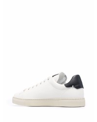 Baskets basses en cuir imprimées blanches Emporio Armani