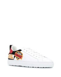 Baskets basses en cuir imprimées blanches DSQUARED2