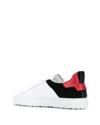 Baskets basses en cuir imprimées blanches DSQUARED2