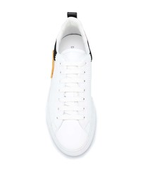 Baskets basses en cuir imprimées blanches DSQUARED2