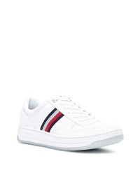 Baskets basses en cuir imprimées blanches Tommy Hilfiger