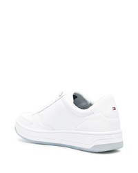 Baskets basses en cuir imprimées blanches Tommy Hilfiger