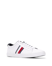 Baskets basses en cuir imprimées blanches Tommy Hilfiger