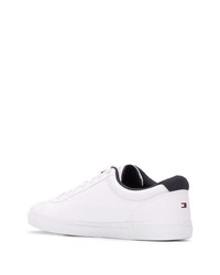 Baskets basses en cuir imprimées blanches Tommy Hilfiger