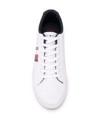 Baskets basses en cuir imprimées blanches Tommy Hilfiger