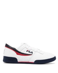 Baskets basses en cuir imprimées blanches Fila