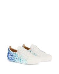 Baskets basses en cuir imprimées blanches Giuseppe Zanotti