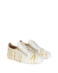 Baskets basses en cuir imprimées blanches Giuseppe Zanotti