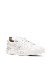 Baskets basses en cuir imprimées blanches Giuseppe Zanotti