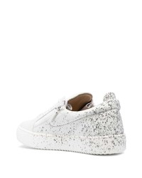 Baskets basses en cuir imprimées blanches Giuseppe Zanotti