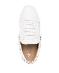 Baskets basses en cuir imprimées blanches Giuseppe Zanotti