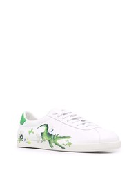 Baskets basses en cuir imprimées blanches Lanvin