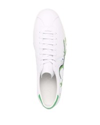 Baskets basses en cuir imprimées blanches Lanvin