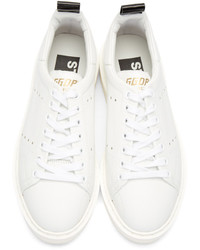 Baskets basses en cuir imprimées blanches Golden Goose Deluxe Brand