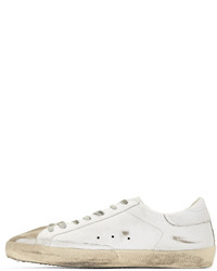 Baskets basses en cuir imprimées blanches Golden Goose Deluxe Brand