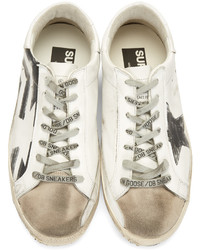 Baskets basses en cuir imprimées blanches Golden Goose Deluxe Brand