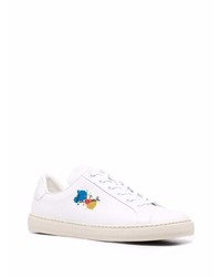 Baskets basses en cuir imprimées blanches Paul Smith