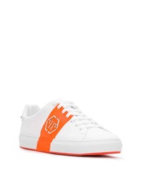 Baskets basses en cuir imprimées blanches Philipp Plein