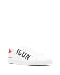 Baskets basses en cuir imprimées blanches DSQUARED2