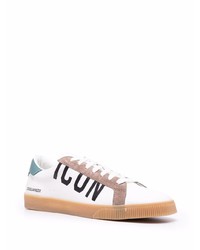 Baskets basses en cuir imprimées blanches DSQUARED2