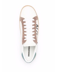 Baskets basses en cuir imprimées blanches DSQUARED2