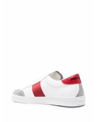 Baskets basses en cuir imprimées blanches DSQUARED2