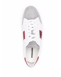 Baskets basses en cuir imprimées blanches DSQUARED2