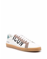 Baskets basses en cuir imprimées blanches DSQUARED2