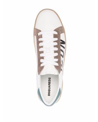 Baskets basses en cuir imprimées blanches DSQUARED2