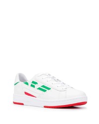 Baskets basses en cuir imprimées blanches Ea7 Emporio Armani