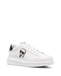 Baskets basses en cuir imprimées blanches Karl Lagerfeld