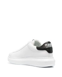 Baskets basses en cuir imprimées blanches Karl Lagerfeld