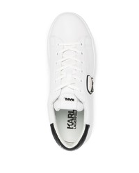 Baskets basses en cuir imprimées blanches Karl Lagerfeld