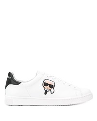 Baskets basses en cuir imprimées blanches Karl Lagerfeld