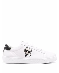 Baskets basses en cuir imprimées blanches Karl Lagerfeld