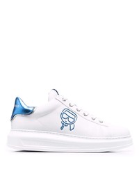 Baskets basses en cuir imprimées blanches Karl Lagerfeld