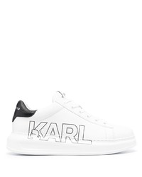 Baskets basses en cuir imprimées blanches Karl Lagerfeld