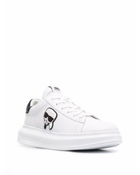 Baskets basses en cuir imprimées blanches Karl Lagerfeld