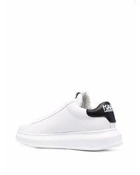 Baskets basses en cuir imprimées blanches Karl Lagerfeld