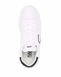 Baskets basses en cuir imprimées blanches Karl Lagerfeld