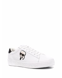 Baskets basses en cuir imprimées blanches Karl Lagerfeld