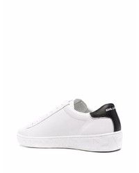 Baskets basses en cuir imprimées blanches Karl Lagerfeld