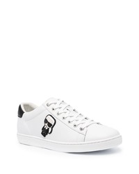 Baskets basses en cuir imprimées blanches Karl Lagerfeld