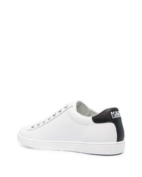 Baskets basses en cuir imprimées blanches Karl Lagerfeld