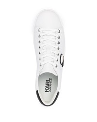 Baskets basses en cuir imprimées blanches Karl Lagerfeld