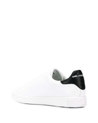 Baskets basses en cuir imprimées blanches Karl Lagerfeld