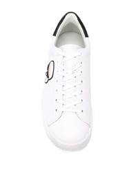 Baskets basses en cuir imprimées blanches Karl Lagerfeld